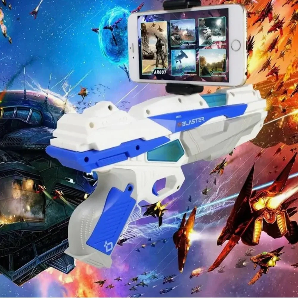 White and Blue Blaster Toy